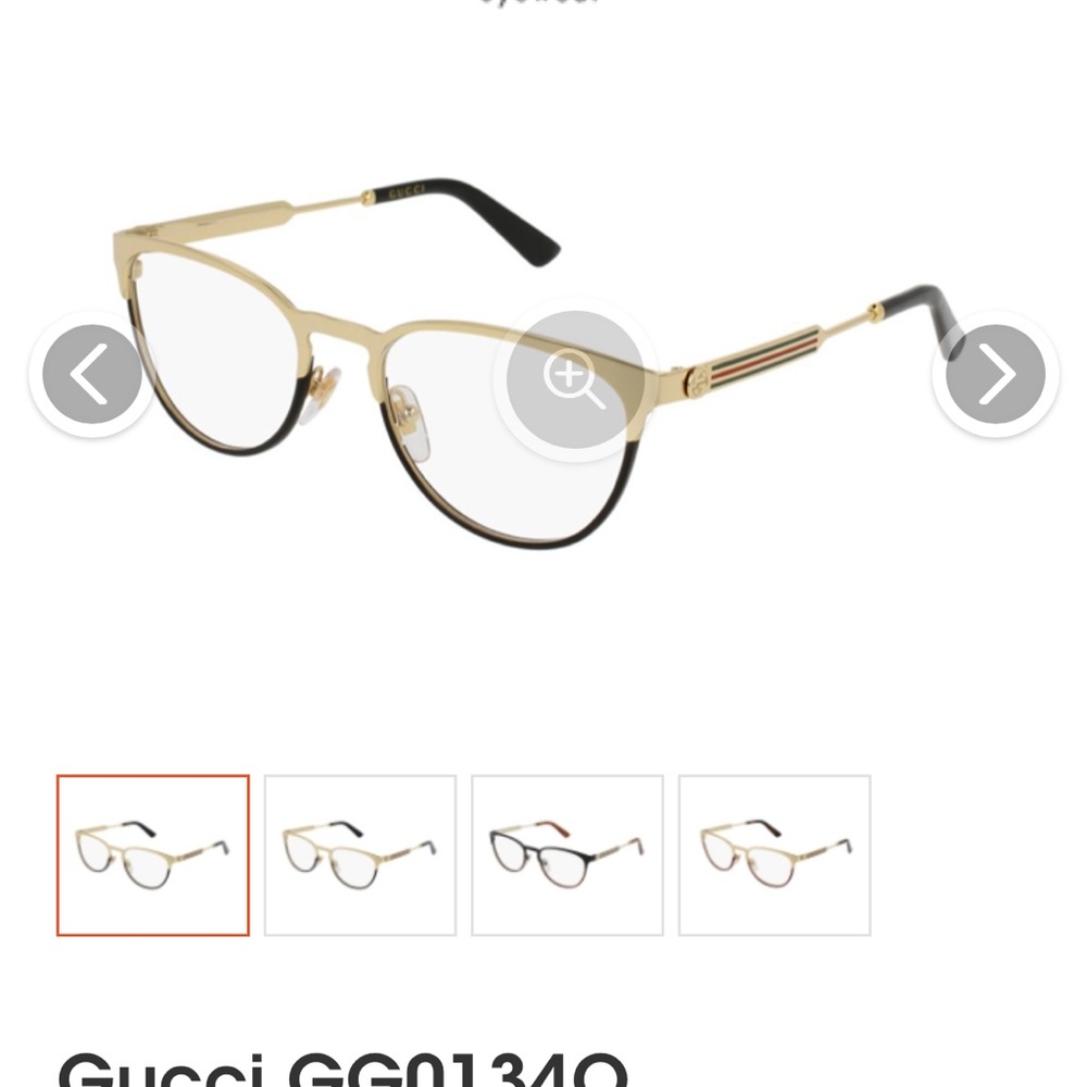 Gucci Black and Gold Frame Glasses